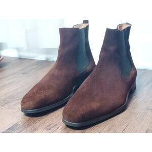 Magnanni Chelsea Dress Boots Coffee Brown Suede Mens Size 10.5 M